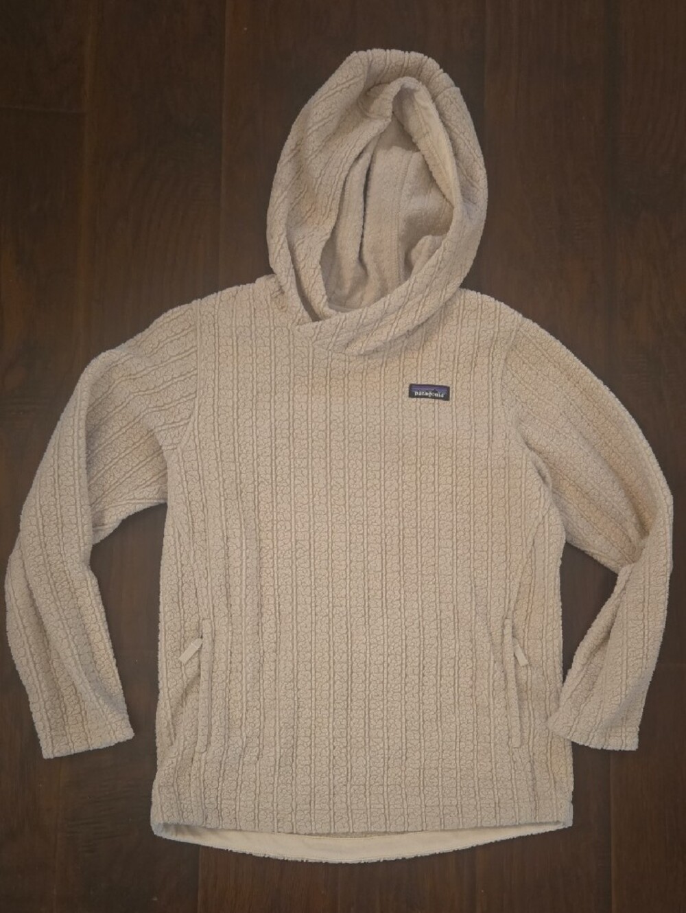 Patagonia Women's Hooded Textured Fleece Pullover Cream